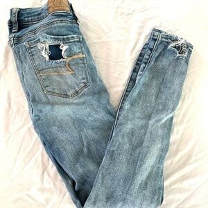 AEO Women's Destroyed Wash Denim Jeans Size 0 Reg